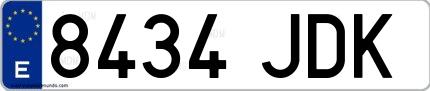 Ejemplo de matrícula española 8434 JDK