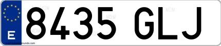 Ejemplo de matrícula española 8435 GLJ