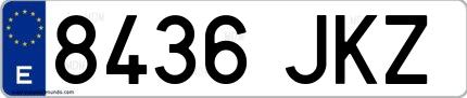 Ejemplo de matrícula española 8436 JKZ