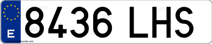 Ejemplo de matrícula de coche ordinaria 8436 LHS