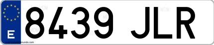 Ejemplo de matrícula española 8439 JLR