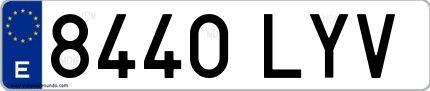 Ejemplo de matrícula española 8440 LYV