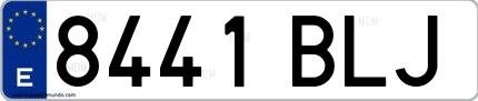 Ejemplo de matrícula española 8441 BLJ