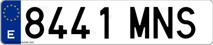 Ejemplo de matrícula española 8441 MNS