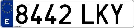 Ejemplo de matrícula española 8442 LKY