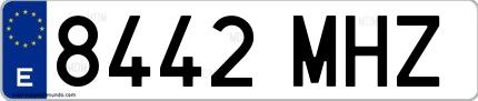 Ejemplo de matrícula española 8442 MHZ
