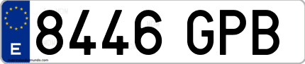 Ejemplo de matrícula de coche ordinaria 8446 GPB