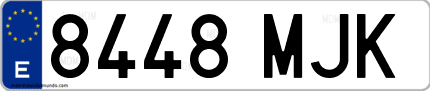 Ejemplo de matrícula de coche ordinaria 8448 MJK