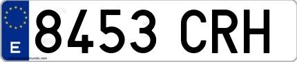 Ejemplo de matrícula española 8453 CRH