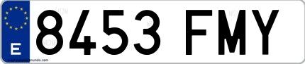 Ejemplo de matrícula española 8453 FMY