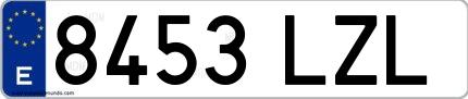 Ejemplo de matrícula española 8453 LZL