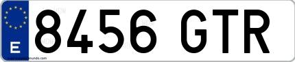 Ejemplo de matrícula española 8456 GTR
