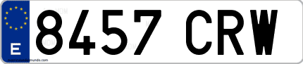 Ejemplo de matrícula de coche ordinaria 8457 CRW