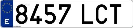 Ejemplo de matrícula española 8457 LCT
