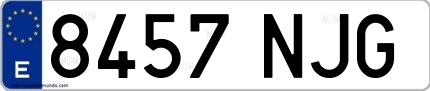 Ejemplo de matrícula española 8457 NJG