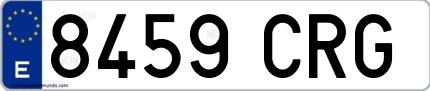 Ejemplo de matrícula española 8459 CRG