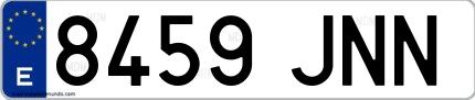 Ejemplo de matrícula española 8459 JNN