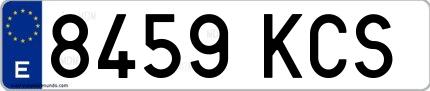 Ejemplo de matrícula española 8459 KCS