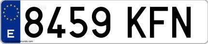 Ejemplo de matrícula española 8459 KFN