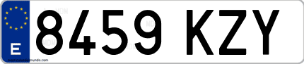 Ejemplo de matrícula de coche ordinaria 8459 KZY
