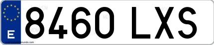 Ejemplo de matrícula española 8460 LXS