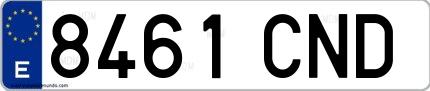 Ejemplo de matrícula española 8461 CND
