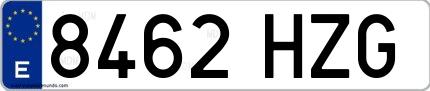 Ejemplo de matrícula española 8462 HZG
