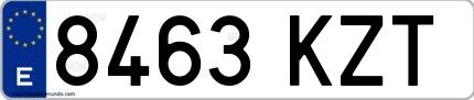 Ejemplo de matrícula española 8463 KZT