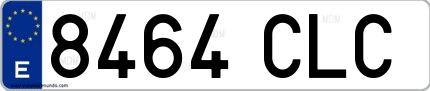 Ejemplo de matrícula española 8464 CLC