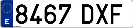 Ejemplo de matrícula de coche ordinaria 8467 DXF