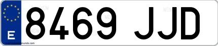 Ejemplo de matrícula española 8469 JJD