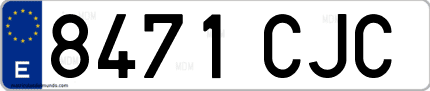 Ejemplo de matrícula de coche ordinaria 8471 CJC
