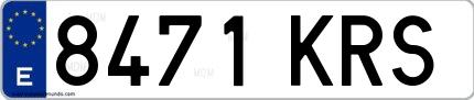 Ejemplo de matrícula española 8471 KRS