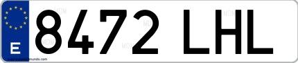Ejemplo de matrícula española 8472 LHL