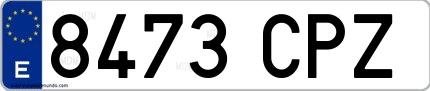 Ejemplo de matrícula española 8473 CPZ