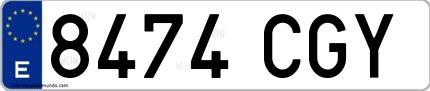 Ejemplo de matrícula española 8474 CGY