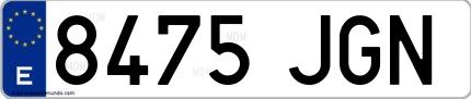 Ejemplo de matrícula española 8475 JGN