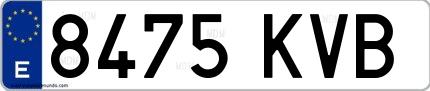 Ejemplo de matrícula española 8475 KVB