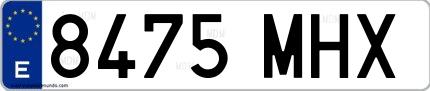 Ejemplo de matrícula española 8475 MHX