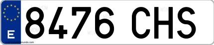 Ejemplo de matrícula española 8476 CHS