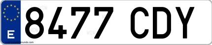 Ejemplo de matrícula española 8477 CDY