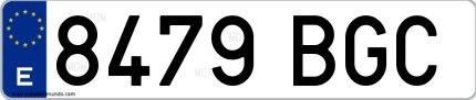 Ejemplo de matrícula española 8479 BGC