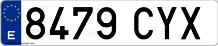 Ejemplo de matrícula de coche ordinaria 8479 CYX