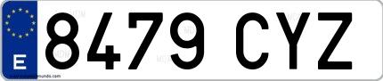 Ejemplo de matrícula española 8479 CYZ