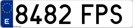 Ejemplo de matrícula de coche ordinaria 8482 FPS