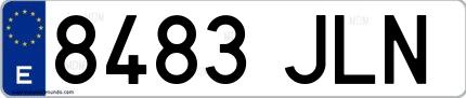 Ejemplo de matrícula española 8483 JLN