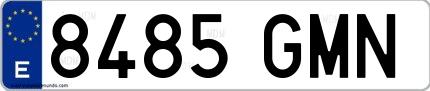 Ejemplo de matrícula española 8485 GMN