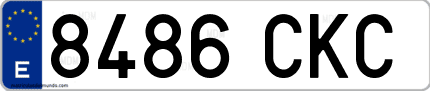 Ejemplo de matrícula de coche ordinaria 8486 CKC