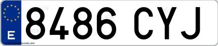 Ejemplo de matrícula española 8486 CYJ
