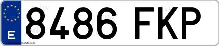 Ejemplo de matrícula española 8486 FKP